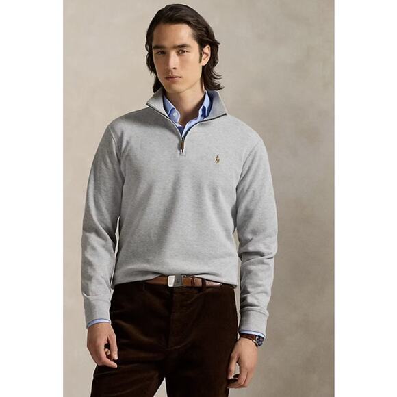 Mens Polo Ralph Lauren Estate Rib Quarterzip Pullover Sweater Size Large - Picture 1 of 5